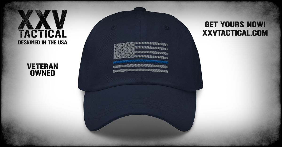 Embroidered Thin Blue Line Flag Hat Hats Xxv Tactical 