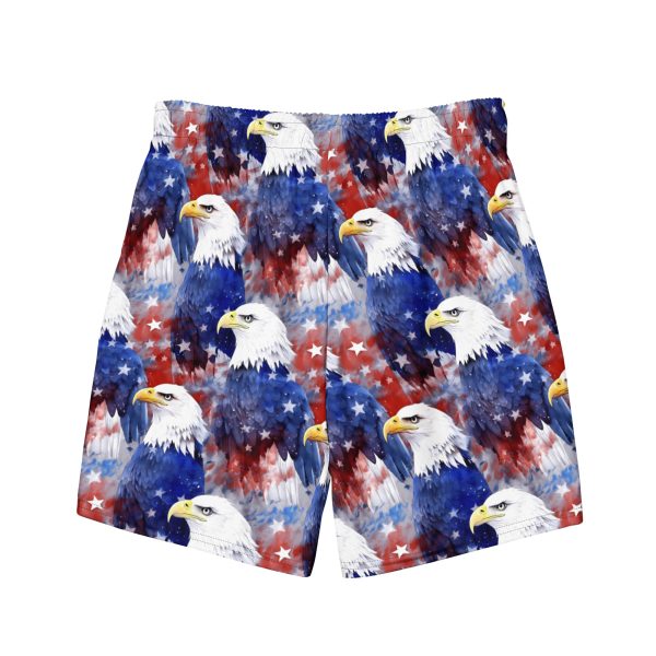 XXV Tactical patriotic swim trunks featuring eagles.