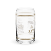 A XXV Tactical Collectable Liberty Lager Can-Shaped Glass with the word vxx on it.