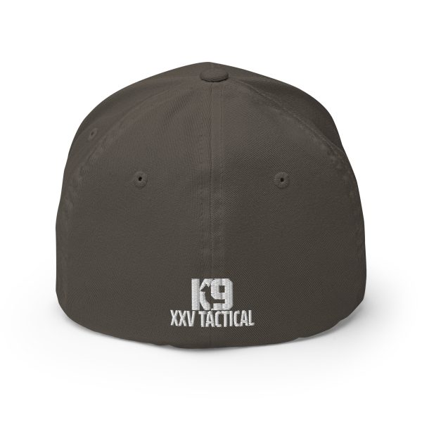An embroidered gray Embroidered Police K-9 Patrol Hat with the word K-9 Tactical on it.