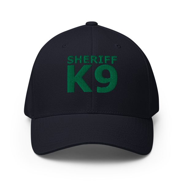 An Embroidered Sheriff K-9 Patrol Hat -Green Thread with the words "Sheriff K9" on it, featuring vibrant green thread.
