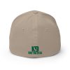 A tan hat with the word Embroidered Sheriff K-9 Patrol Hat -Green Thread embroidered on it.