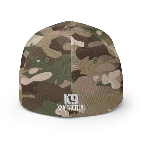 A camouflage hat with the word Embroidered Sheriff K-9 Patrol Hat embroidered on it.
