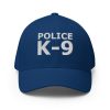 A blue hat with an Embroidered Police K-9 Patrol Hat logo.