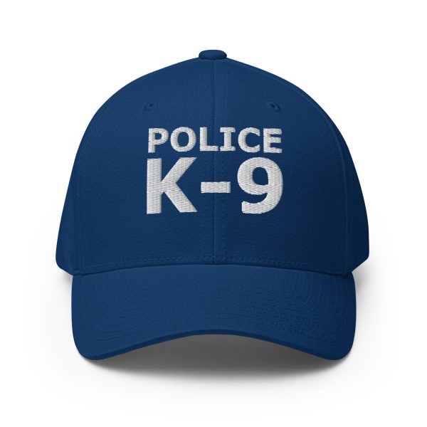 A blue hat with an Embroidered Police K-9 Patrol Hat logo.