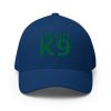 A blue Embroidered Sheriff K-9 Patrol Hat - Green Thread with the word Sheriff embroidered on it.