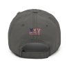 A gray American Eagle Distressed Dad Hat with an American flag on it.