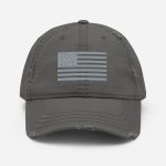 Embroidered Distressed American Flag Hat.