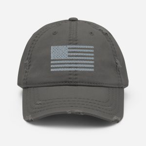 Embroidered Distressed American Flag Hat.