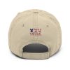 An American Eagle Distressed Dad Hat with an American flag on it.