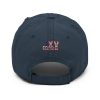 A navy American Eagle Distressed Dad Hat with an American flag on it, perfect for a patriotic look.