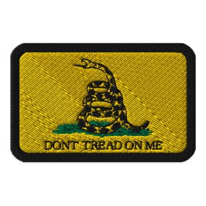 Don't Tread On Me Patch. This patch features a powerful and iconic symbol, representing defiance and independence. It serves as a reminder to protect personal liberties and stands against government overreach. Expertly crafted
