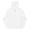 The back of a Unicorn 'Dream Believe Achieve' Fleece Hoodie featuring the Unicorn logo.
