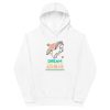 A white Unicorn 'Dream Believe Achieve' Fleece Hoodie with a touch of unicorn magic.