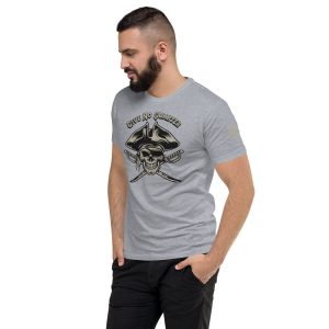 A man wearing a Give No Quarter T-Shirt.