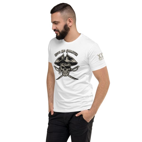 A man wearing a Give No Quarter T-Shirt.