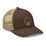 An Iron Sights Trucker Cap, featuring a crown on an Iron Sights Trucker Cap hat.