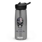 A XXV Tactical CamelBak sports bottle -American Skull with an American flag on it.