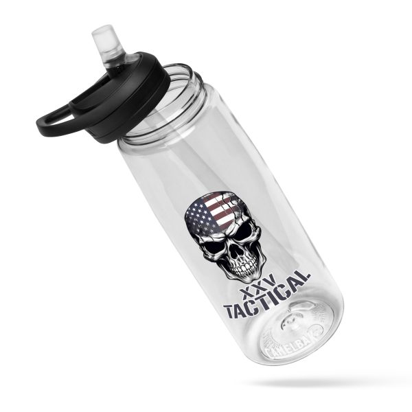 A XXV Tactical CamelBak Sports Bottle -American Skull with an American flag on it.