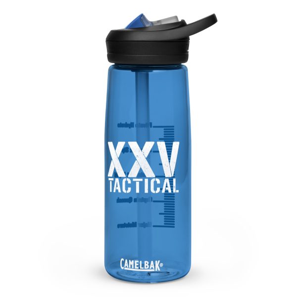 A XXV Tactical CamelBak Sports Bottle with the words tactical on it.