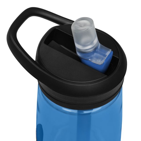 A XXV Tactical CamelBak Sports Bottle -American Skull with a lid and a straw.