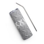 A 'XXV Tactical' Stainless Steel Tumbler with a straw next to it.