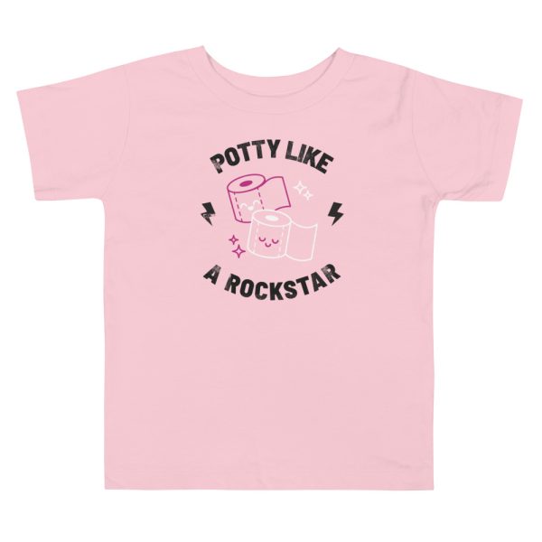 Toddler Potty Like a Rock Star Tee. This trendy tee is perfect for your little one who's learning to use the potty! It features a fun design that will make potty time exciting.