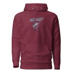 A Men's Stay Salty Embroidered Hoodie featuring an embroidered image of a marlin.