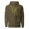 A Men's Saint Michael defeating Satan Hoodie featuring an image of Saint Michael defeating Satan.