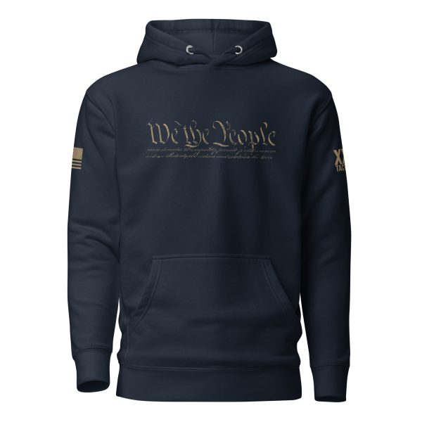 A men's We The People Hoodie featuring the phrase "We The People" on it.