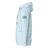 A white Men's Get Salty Hoodie featuring the word xxx on it.