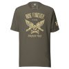 Introducing the Men's Ride Forever - Forever Free Tee, a men's t-shirt that boldly states "Rise forever to freedom.