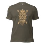An 'Until Valhalla' Graphic Tee featuring a viking with a beard and swords, symbolizing the spirit of "Until Valhalla.