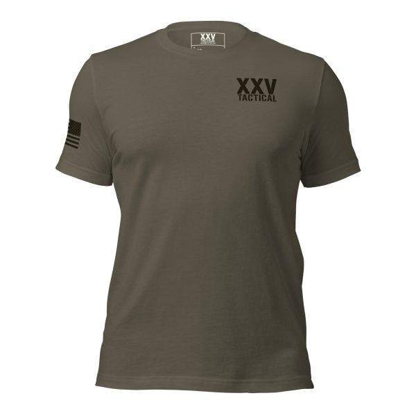 A Men's Don't Tread On Me Tee with the word vxx on it.