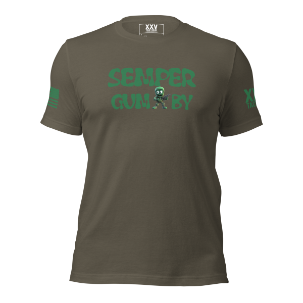 A Men's Semper Gum-by Tee with the words 'Selver Guerry' on it.