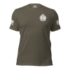 The olive green Men's US Patriot Skull Spade Tee for men.