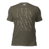 A men's Distressed Digital Flag Tee with a camouflage pattern.