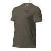 A green XXV Tactical Thin Red Line t-shirt with a red, white and blue stripe.