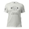 A Men's I'm Not Lazy, I'm Energy Efficient Tee that proudly proclaims, "I'm not a dumbbell, I'm a barbell!
