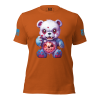 A Women's Halloween Bear Tee featuring the Women's Halloween Bear Tee, a cute teddy bear holding a pumpkin.