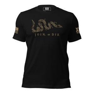 A Men's Join or Die Colonial America T-Shirt representing Colonial America.