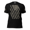 A Men's Distressed Digital Flag Tee with a digital American flag print.