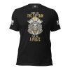 A Men's Work Like The Captain, Play Like a Pirate T-Shirt that encourages you to work like the captain and day like a pirate.