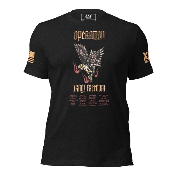A men's Operation Iraqi Freedom T-shirt with an eagle on it.