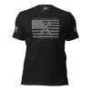 A Men's Blue Collar Patriot Tee for men with an American flag.