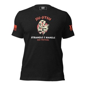 Men's Jiu-Jitsu Tee (Strangle & Mangle) featuring a strange strangle.