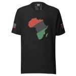 A Men's African American Pride T-Shirt showcasing African pride with a map of Africa.