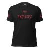 A Men's No Excuses Tee on a black t-shirt.