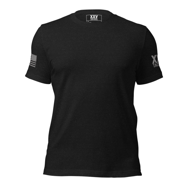 A Men's Crew Neck T-Shirt with an American flag on it.