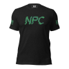 A Women's black Women's NPC Graphic Tee with the word npc on it.
